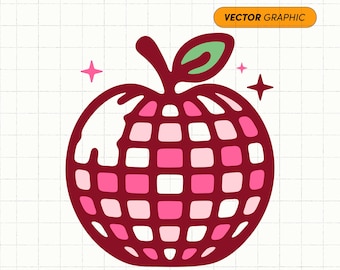 Disco Apple PNG SVG / Disco Teacher Svg, Apple Svg a cuadros, Apple Svg, Apple Png, Apple Outline Svg, Diseño de sublimación para profesor