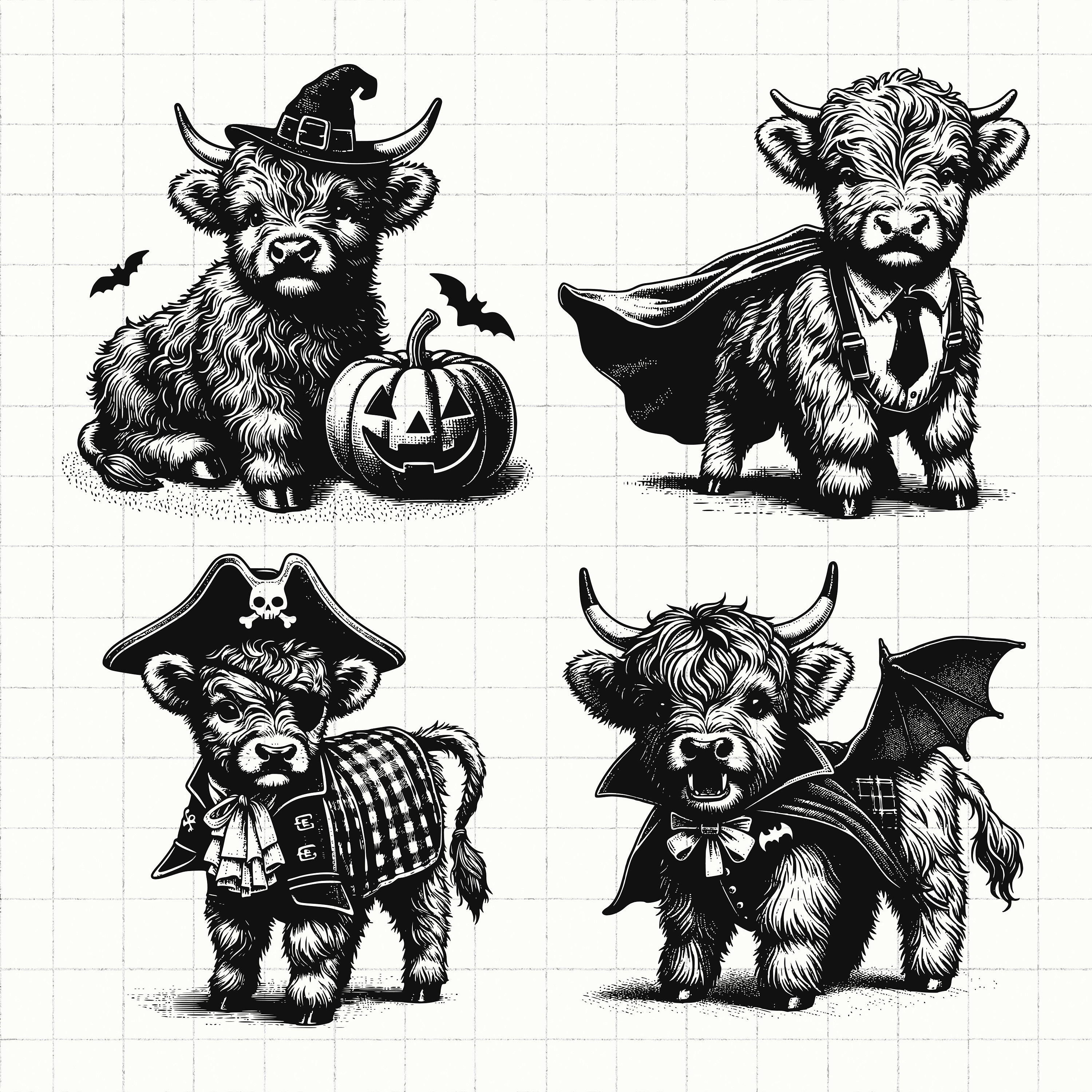 Halloween Highland Cow PNG SVG Bundle | Fall Highland Cow Svg, Cute ...