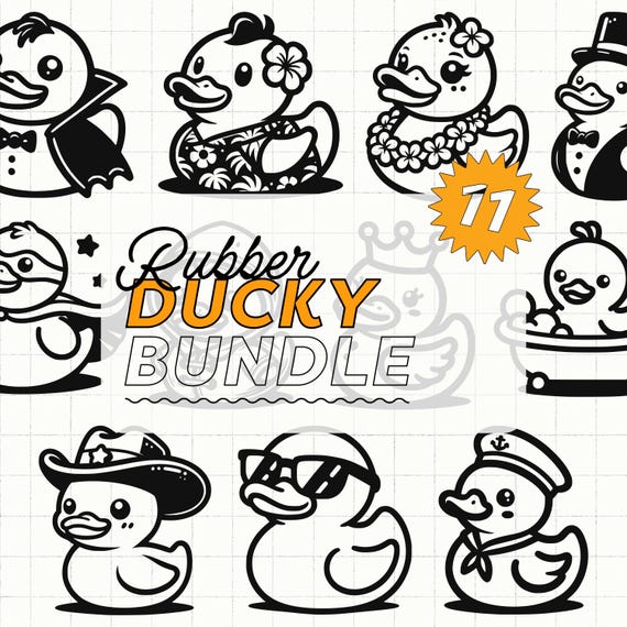 Rubber Ducky SVG | Duck With Sunglasses Svg, Cowboy Duck Png, Rubber Duck SVG, Rubber Duck Clipart, SVG Bundle, Clipart Bundle, Cute Duck
