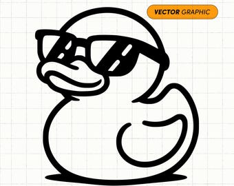 Rubber Duck With Sunglasses SVG PNG | Rubber Ducky Svg, Rubber Duck Svg, Rubber Duck Clipart, Cute Duck Svg, Summer Svg, Sublimation Design