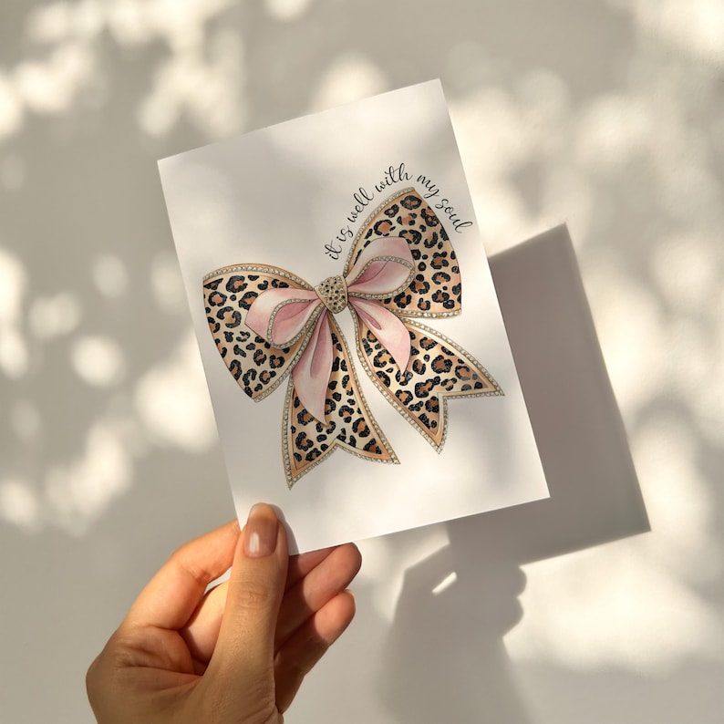 It Is Well With My Soul Coquette Leopard Bow PNG Clipart
