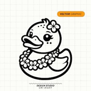 Hawaiian Rubber Duck SVG | Rubber Duck Png, Rubber Ducky Svg, Bath Rubber Duck Clipart, Cute Duck Svg, Sublimation Design Download
