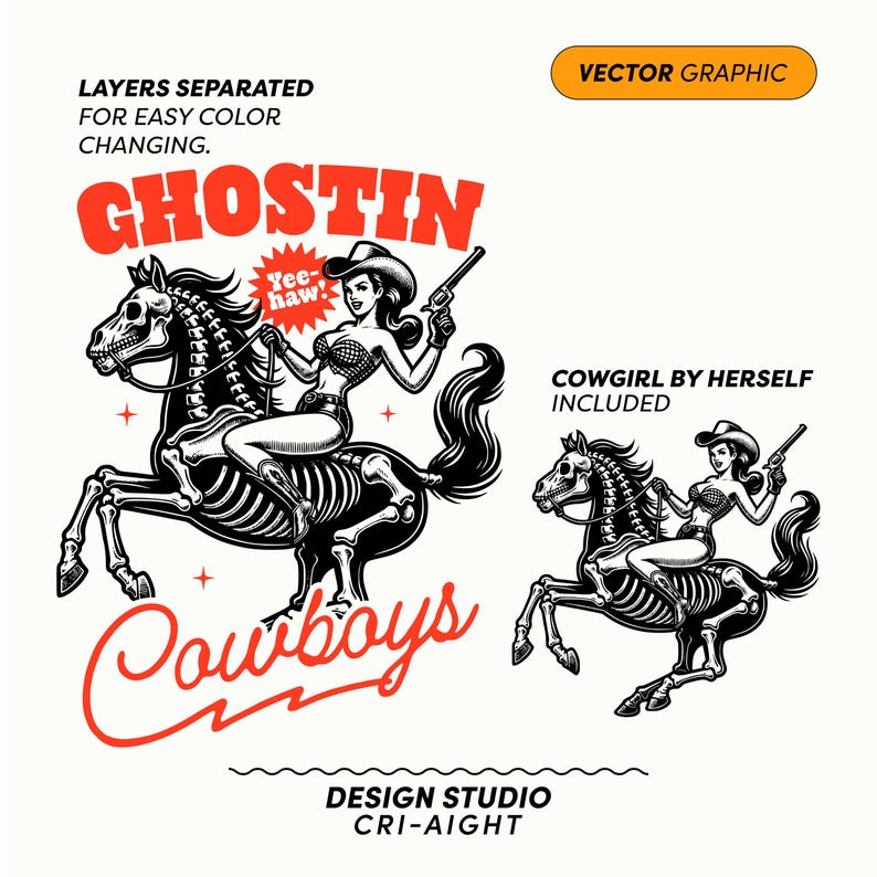 Ghostin' Cowboys Halloween Western SVG