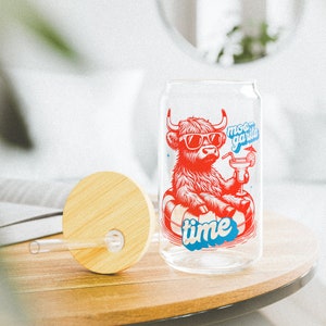 Highland cow sitting in the pool enjoying a margarita on a pool floatie - SVG, Sublimation Design
