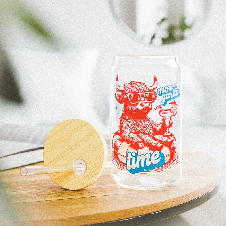 Highland cow sitting in the pool enjoying a margarita on a pool floatie - SVG, Sublimation Design