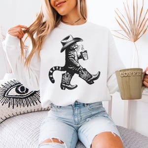 Coffee was great, barista was cute western cat coffee svg png for sublimation design