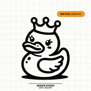 Princess Rubber Duck SVG | Rubber Duck Png, Rubber Ducky Svg, Bath Rubber Duck Clipart, Cute Duck Svg, Sublimation Design Download