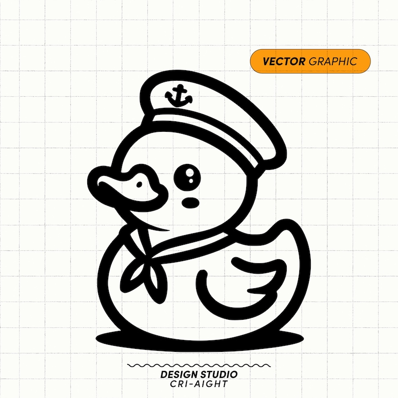 Pato de goma marinero SVG / Pato de goma Png, Patito de goma Svg, Clipart de pato de goma de baño, Pato lindo Svg, Diseño de sublimación Descargar imagen 1