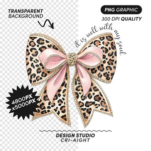 It Is Well With My Soul Coquette Leopard Bow PNG Clipart