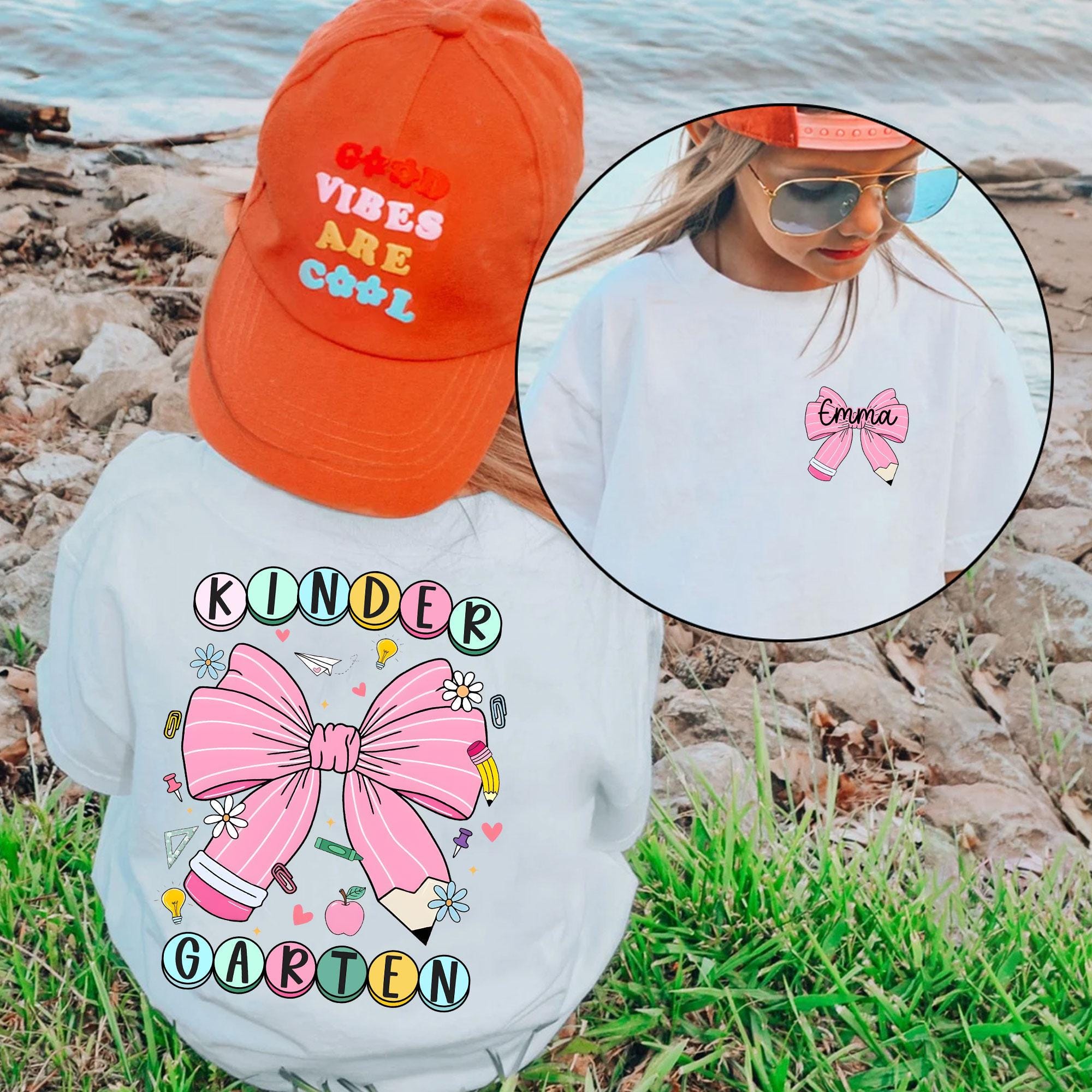 Personalized Back To School Kids Shirt, Custom Coquette Kindergarten Shirt, Elementary Shirt, Toddler School Tee, First Day Of School Shirt