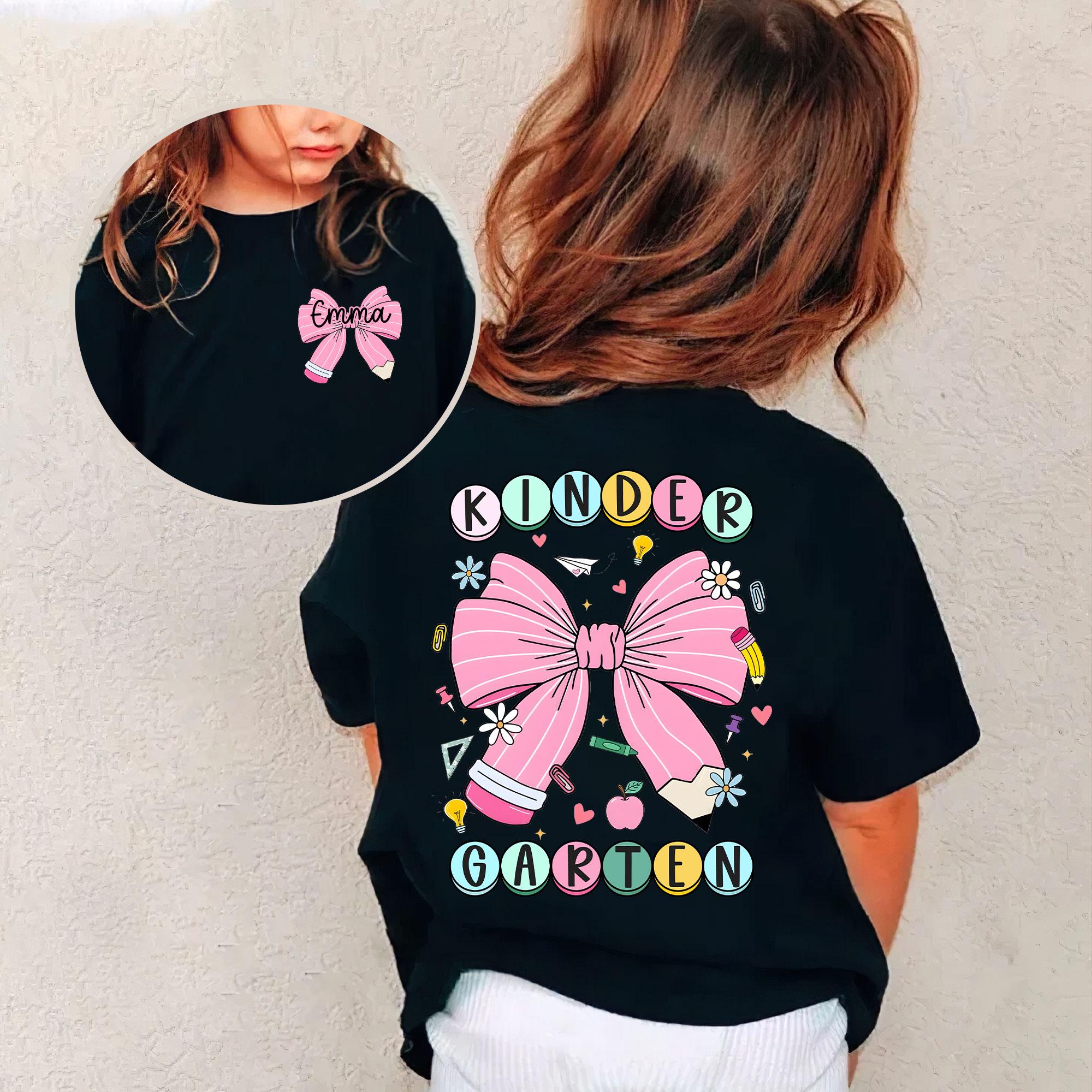 Personalized Back To School Kids Shirt, Custom Coquette Kindergarten Shirt, Elementary Shirt, Toddler School Tee, First Day Of School Shirt