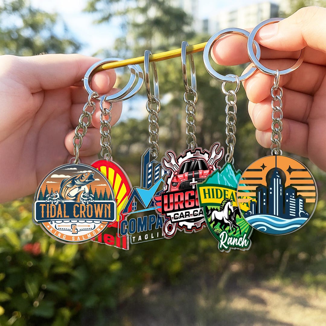45% OFF Bulk Custom Logo Keychains, Client Gifts Keyring, Company Brand ...