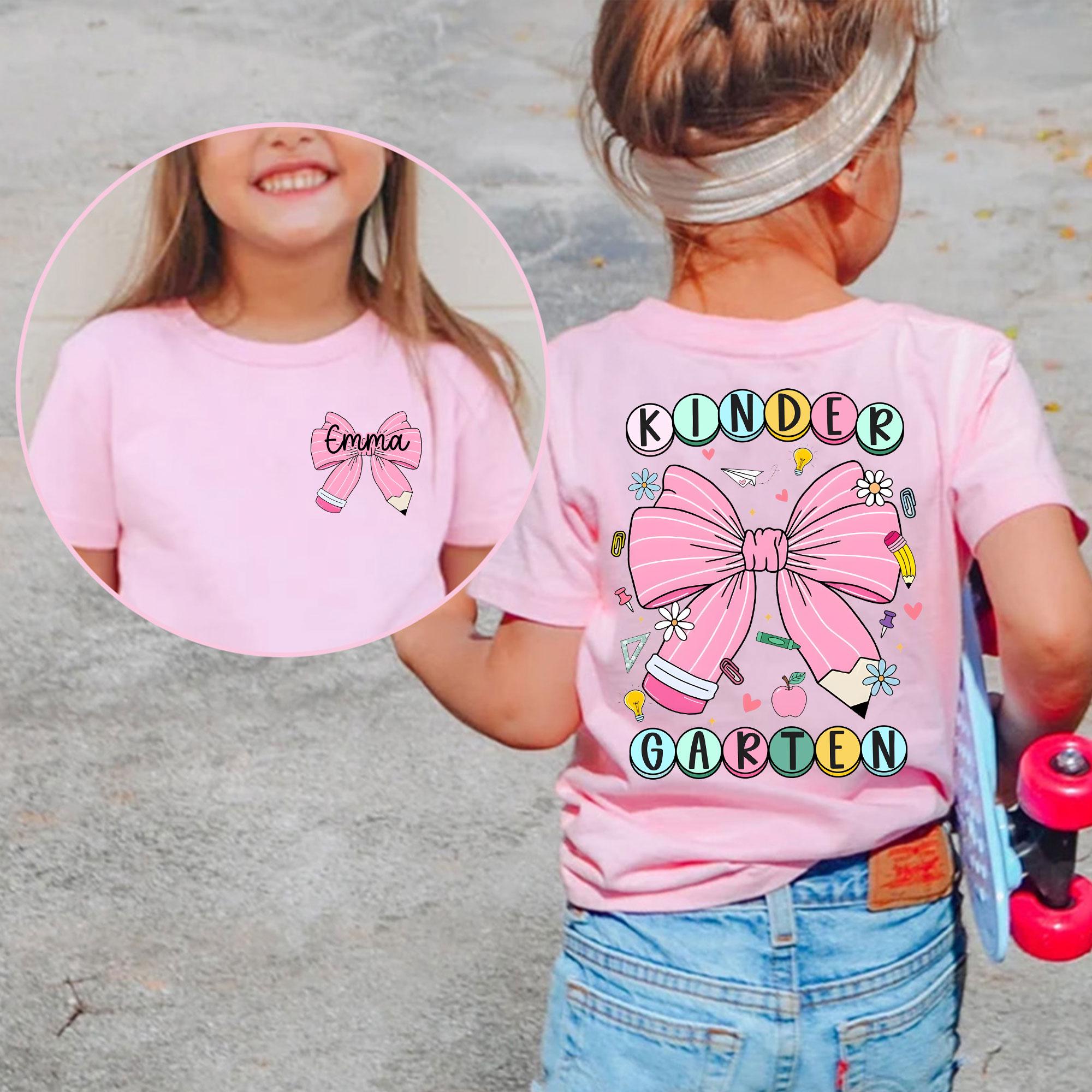 Personalized Back To School Kids Shirt, Custom Coquette Kindergarten Shirt, Elementary Shirt, Toddler School Tee, First Day Of School Shirt