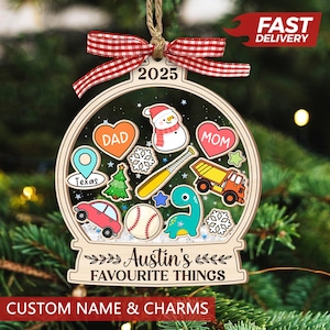 Personalized Kids Christmas Shaker Ornament: Custom Name, Acrylic