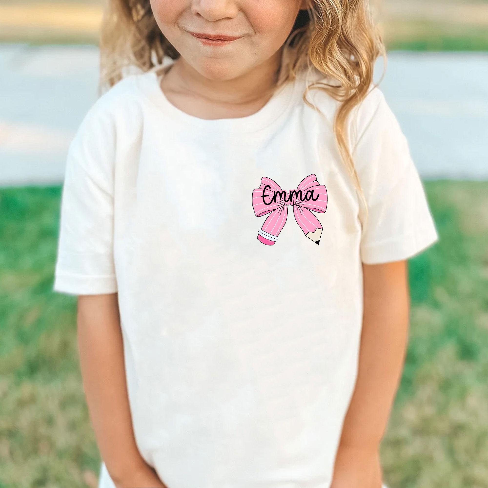 Personalized Back To School Kids Shirt, Custom Coquette Kindergarten Shirt, Elementary Shirt, Toddler School Tee, First Day Of School Shirt