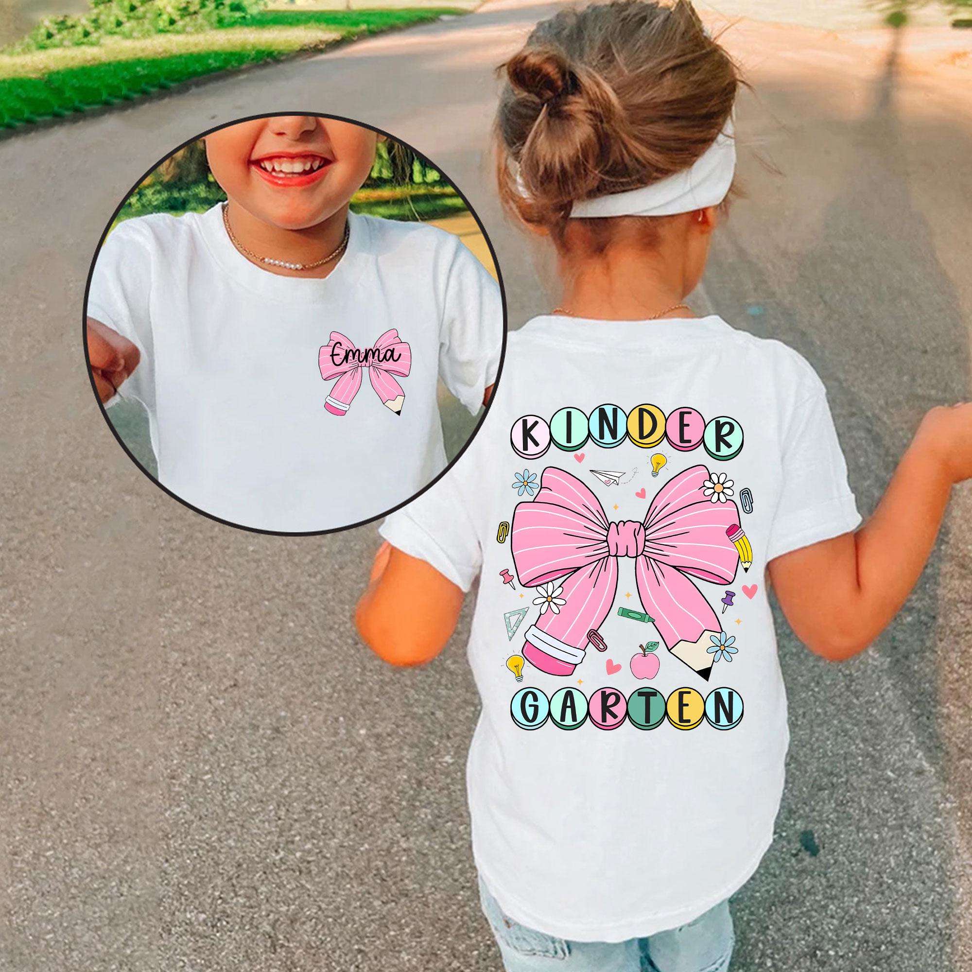 Personalized Back To School Kids Shirt, Custom Coquette Kindergarten Shirt, Elementary Shirt, Toddler School Tee, First Day Of School Shirt