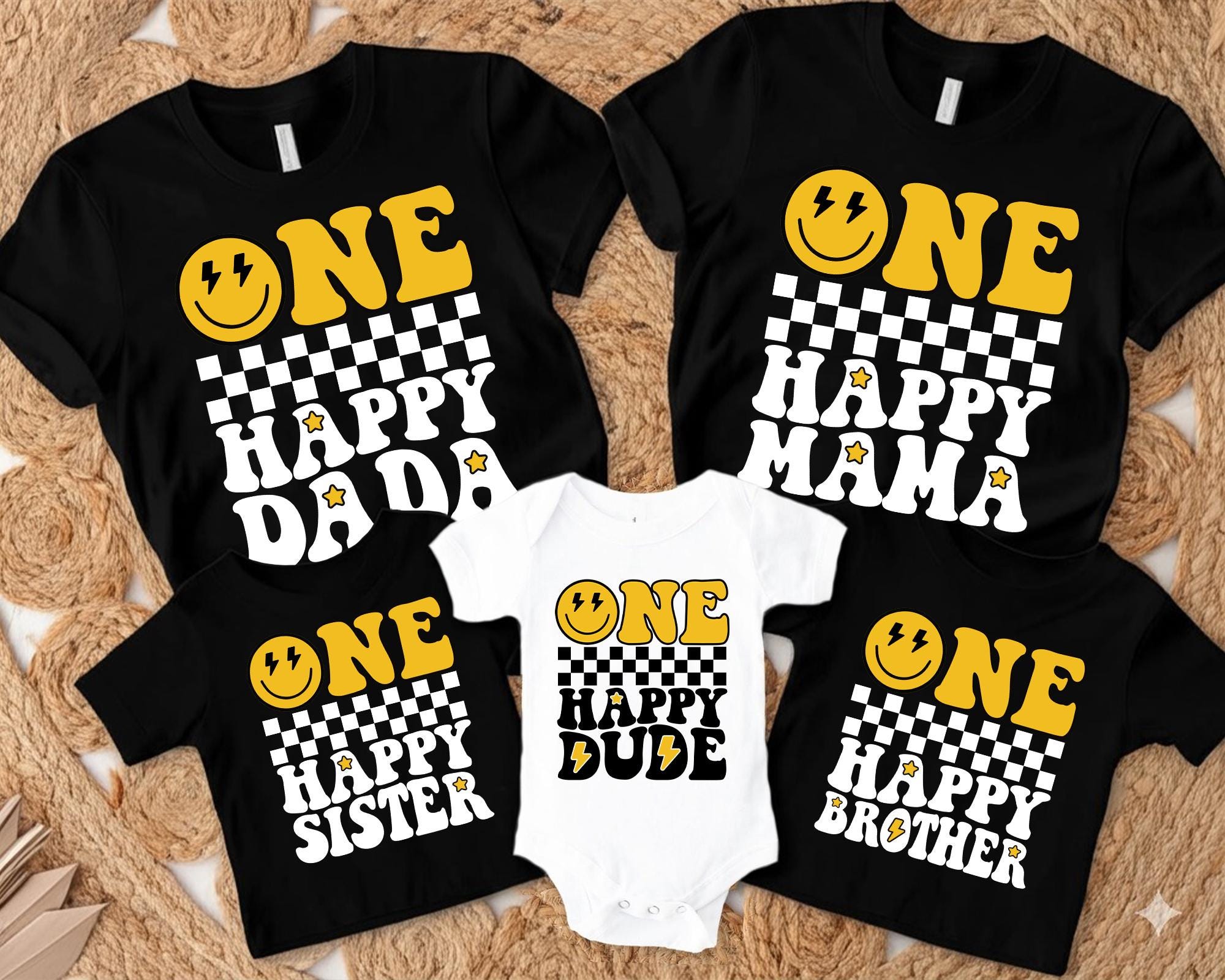 Personalized One Happy Dude Birthday Kids Shirt, Custom  First Birthday Kids Shirt, 1st Birthday Matching Family Shirt, Kids Boy Toddler