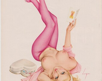 25# Rare 50's Vintage Vargas Pin Up Girl Playboy Picture Hollywood Regency