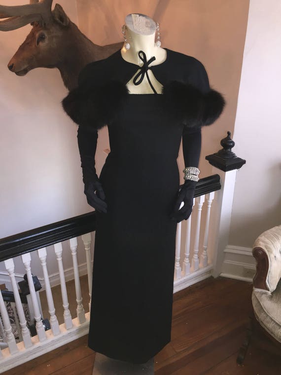 Exquisite soft wool knit wiggle 50s gown straples