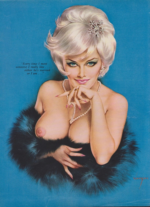 49# Mature Rare Early 60's Vintage Vargas Pin Up Girl Playboy Picture NUDE...