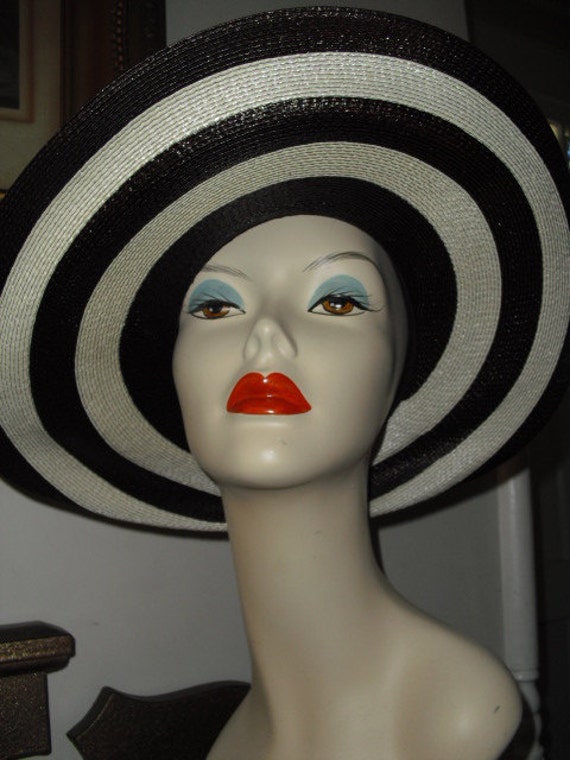 RARE Elsa Schiaparelli Straw Hat 2 Tone Brown an