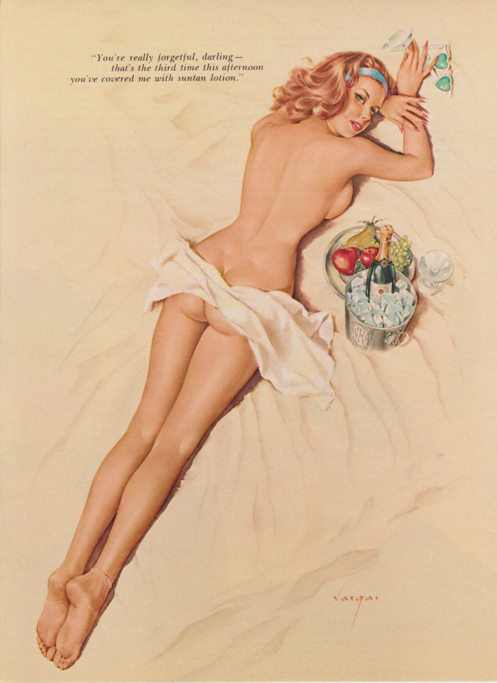 Nude vintage beach pin up girl nude