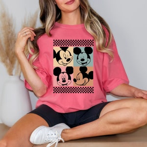 Mickey and Minnie Checkered Disney Shirt, Couples Matching Mickey and Minnie Shirts, Disneyland Shirt, Vintage Mickey Minnie Disney Shirt