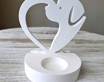 Portavelas de té - Vela de té para perro - Vela de té en blanco - Regalo conmemorativo para mascotas - Regalo para dueños de mascotas - Portavelas con amor de cachorro