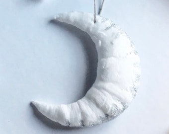 Spun Cotton Moon Ornament