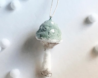 Spun Cotton Mushroom Ornament