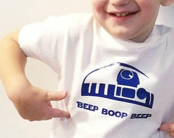 Star Wars - R2D2 Beep Boop Beep - Onesie or Toddler T-shirt Choose size and print color