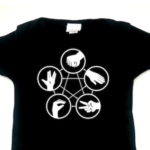 The Big Bang Theory - Sasso, carta, forbici, lucertola, body per neonato Spock o maglietta per bambino - Scegli taglia e colore