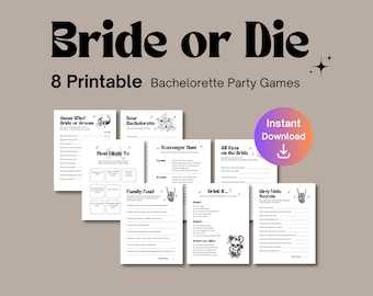 Bundle de jeux EVJF, imprimables, jusqu'à ce que la mort nous fasse la fête, jeux floraux noirs, tête de mort gothique, drôle sale et propre moderne
