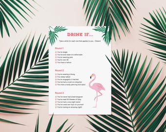 Tropical Palm Springs Bachelorette Party Games Bundle Template | Tropical Pool Party | Summer Beach | Flamingo Bachelorette