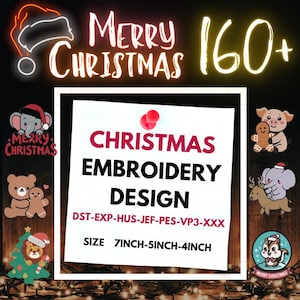Christmas Embroidery Machine Bundle, PES file Bundle embroidery, Embroidery Christmas Bundle, Christmas files set, 3 sizes, Instant download