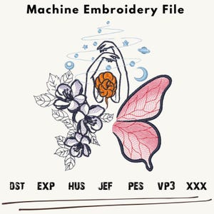 Fairy Embroidery Design, Pink Fairy embroidery files, Lovely Fairy embroidery Patterns, Fairy Machine Embroidery, Fairy Embroidery Patch