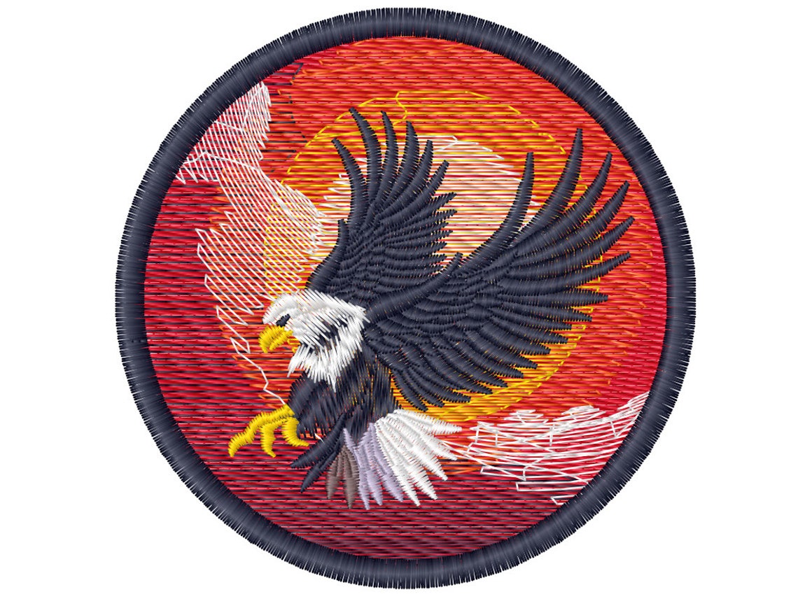Flying Eagle Embroidery Design: Circle Patch (digital Download) - Etsy