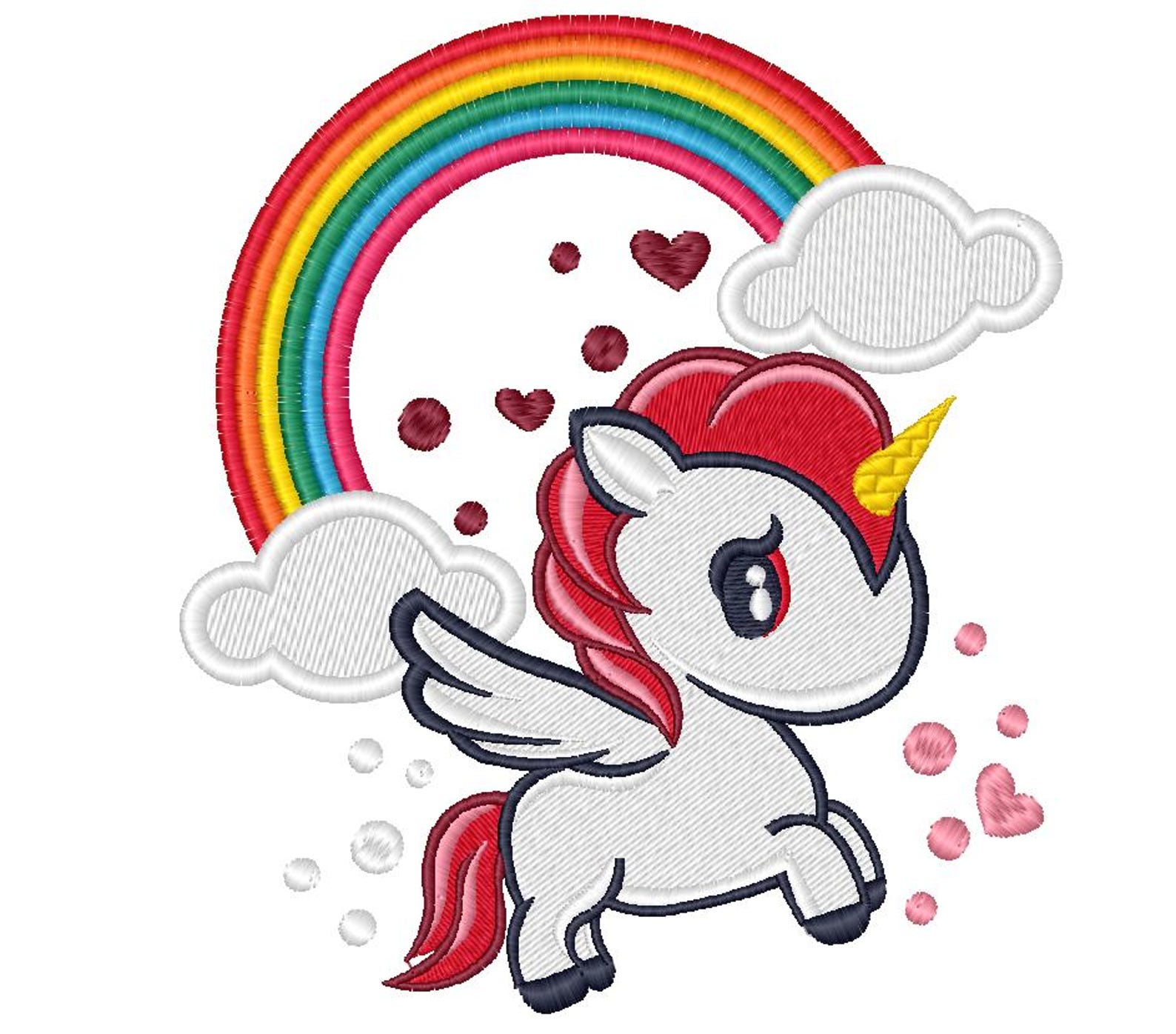 Rainbow Unicorn Embroidery Design, Unicorn Rainbow Embroidery Files ...