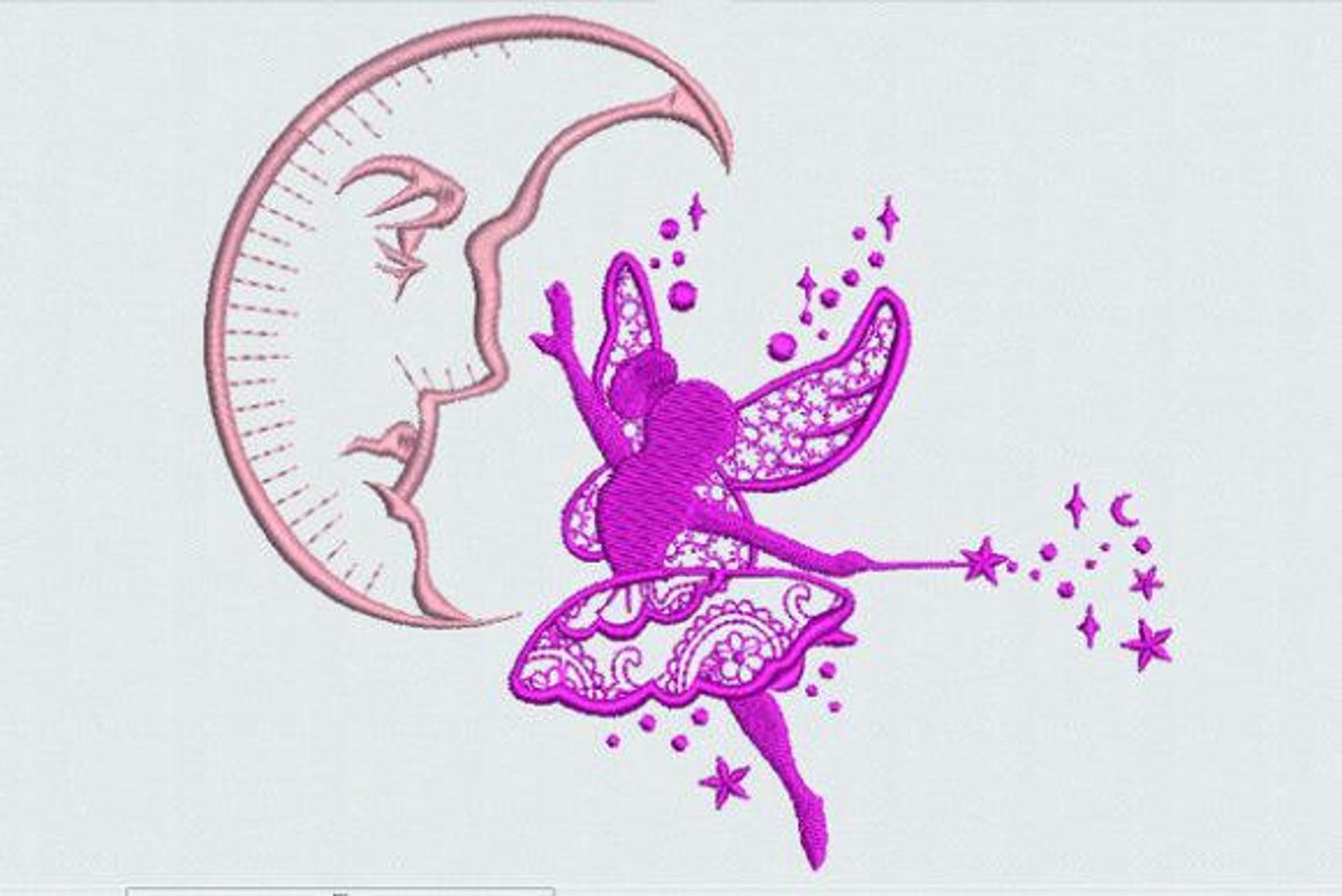 Moon Fairy Embroidery Design, Moon Fairy Embroidery Files, Fairy ...