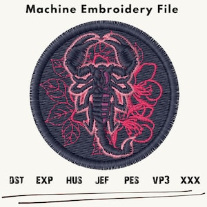 Scorpion Embroidery Design, Scorpion Circle embroidery files, Scorpion embroidery Patterns, Scorpion Machine Embroidery, Mysterious Scorpion