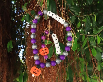 Halloween Dog Collar Necklace, Trick Or Treat Personalized, Skull Dog Collar, Fall Dog Collar, Ghost Pumpkin Design, Gift For Dog Mom