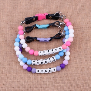 Custom Name Beaded Dog Collar, Unique Pet Gift, Fancy Design Dog Necklace,Waterproof Dog Collar,Cute Dog Collar, Elastic Stretch Jewelry