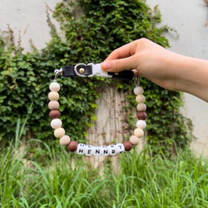 Personalized Beaded Name Dog Collar, Durable Waterproof Dog Collar, Girly Bead Collar, Unique Pet Gift, Bright Shine Large Bead For Pets