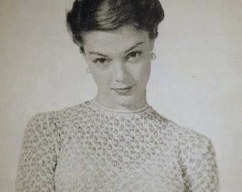 1949 Blouse of Ribbon and Metallic Thread knitting pattern PDF