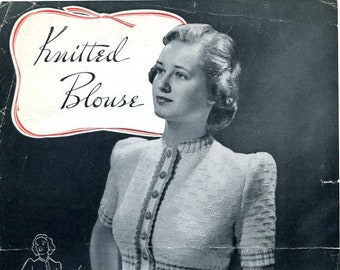 1939 ATC Cecilia Vanek knitted blouse pattern PDF