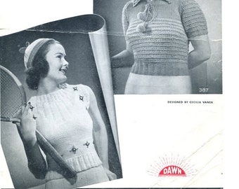 1938 ATC Cecilia Vanek knitted sweater patterns PDF