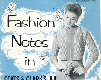 1950s Coats & Clarks Two Women's Tops crochet pattern PDF