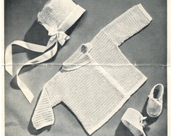 1950s ATC “Gilding the Lily” crochet baby set pattern PDF