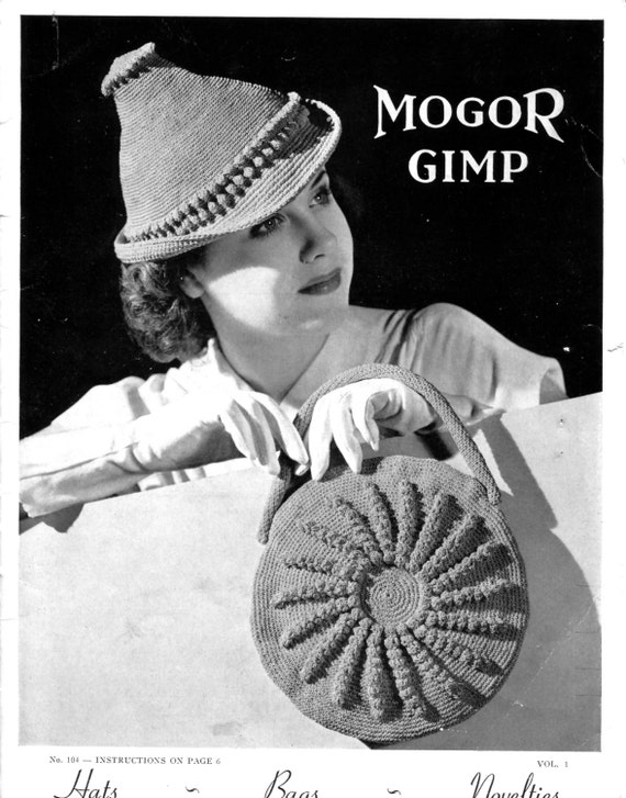 Vintage crocheted bag and cloche cap NWT Vintage Crocheted Cloche Hat Handbag Pattern main image 4