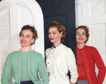 1952 Star Sweater Book “Sweaters of Nylon and Wool” knitting pattern PDF